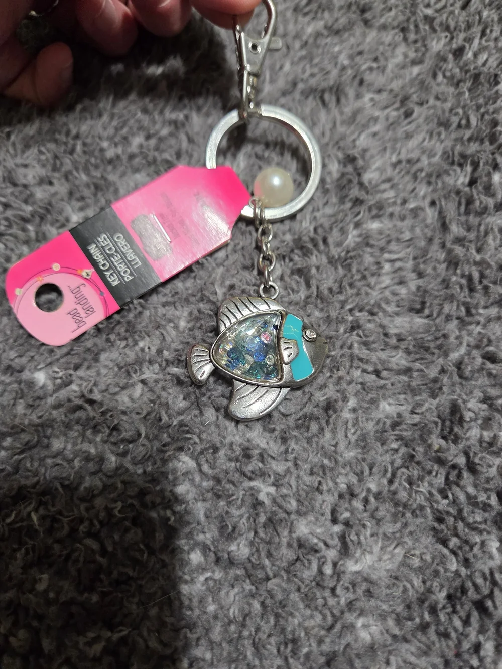 Fish Keychain Charm in Turquoise